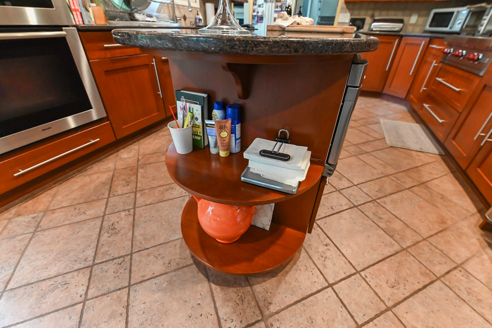 Plain & Fancy Transitional Classic Wooden Kitchen with Island and Sub-Zero 48" Refrigerator