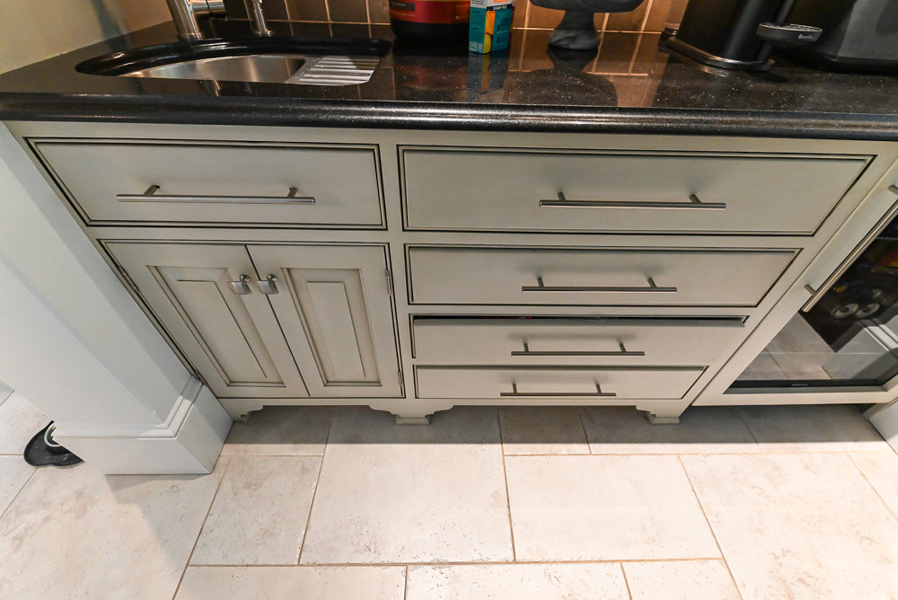 “The Abernathy” Grand Off White Wet Bar with Beverage Cooler, Sink & Faucet
