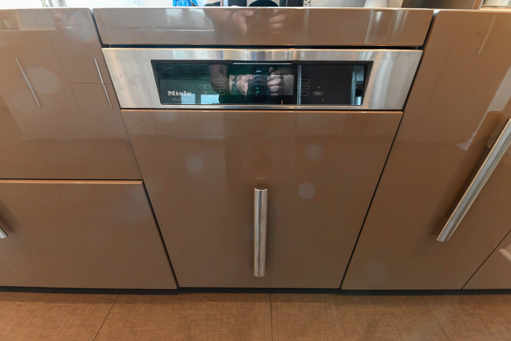 Rossana Modern Glossy Mexican Sand Kitchen with Island & Appliances