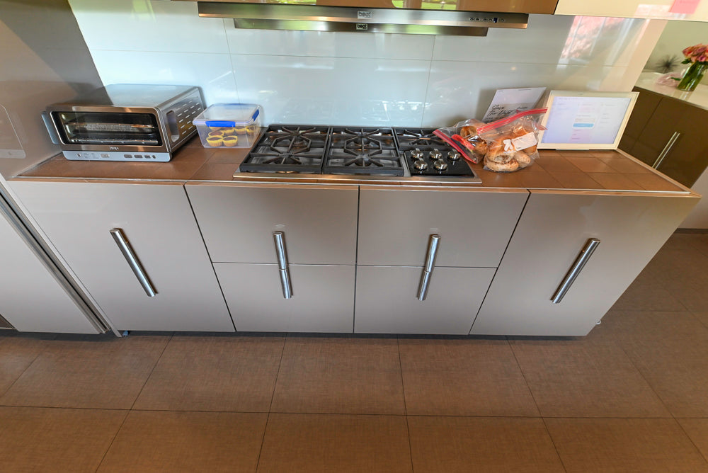 Rossana Modern Glossy Mexican Sand Kitchen with Island & Appliances