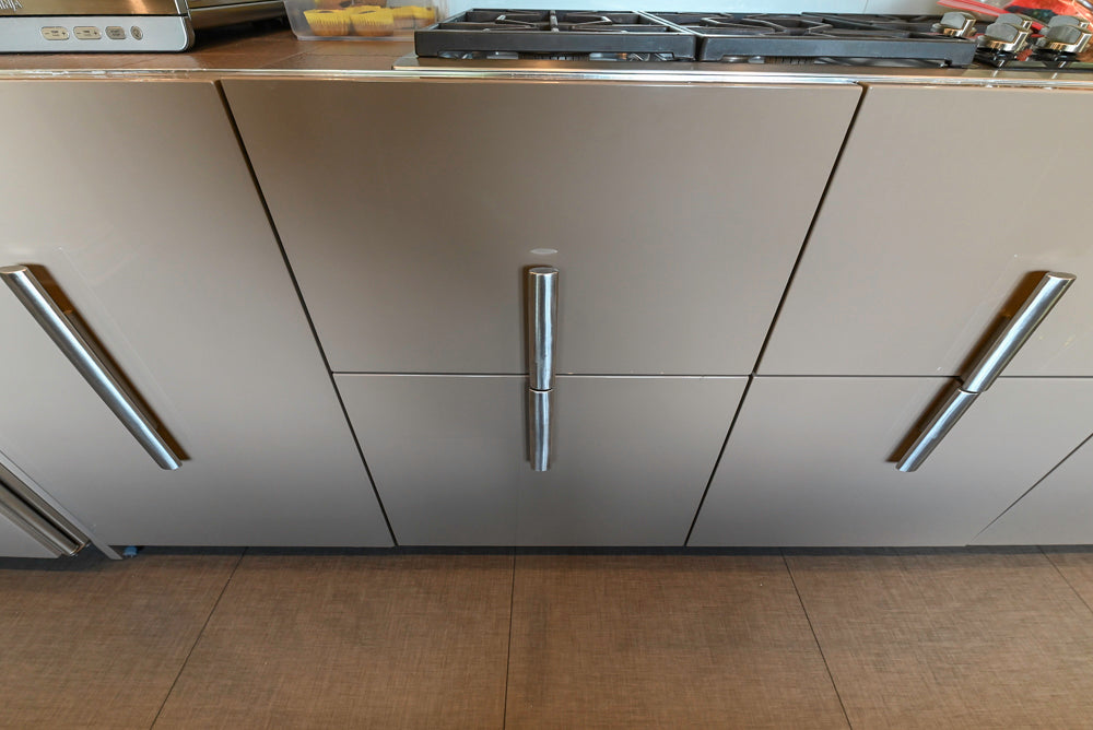 Rossana Modern Glossy Mexican Sand Kitchen with Island & Appliances