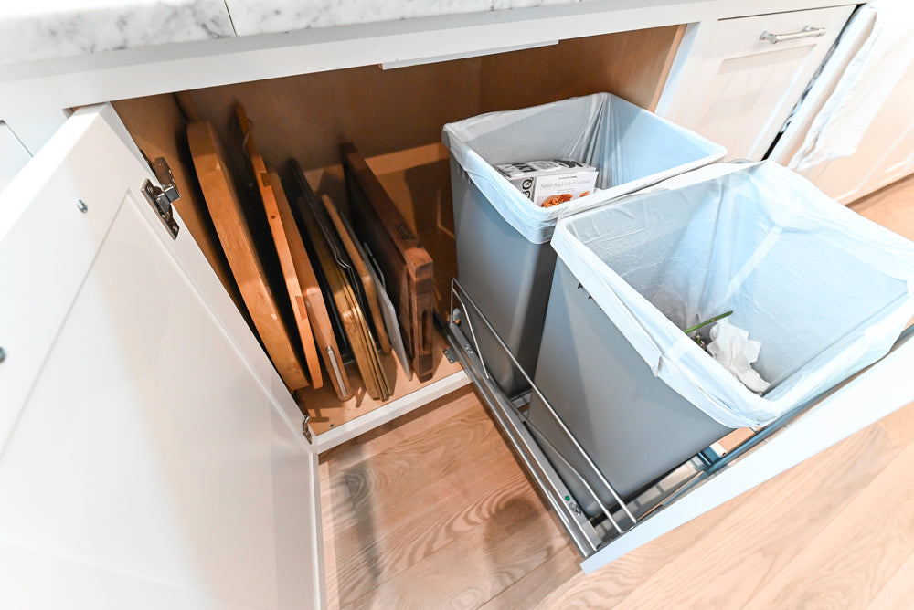 "The Banbury" Transitional White Kitchen with White Oak Island & Appliances