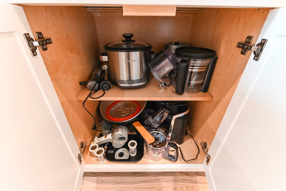 "The Banbury" Transitional White Kitchen with White Oak Island & Appliances