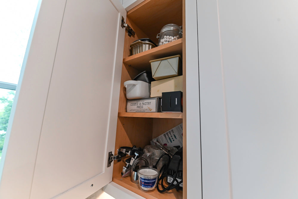 "The Banbury" Transitional White Kitchen with White Oak Island & Appliances