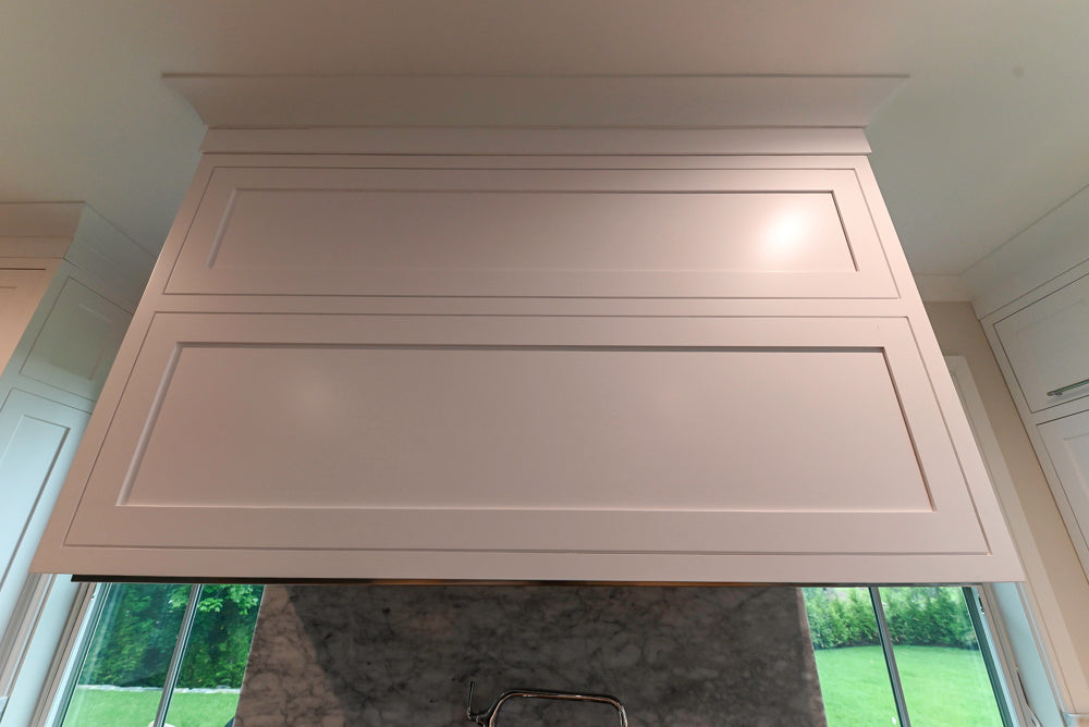 "The Banbury" Transitional White Kitchen with White Oak Island & Appliances