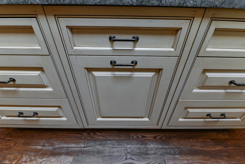 Woodcraft Traditional Light Yellow Kitchen with Island & 48" Wolf Range