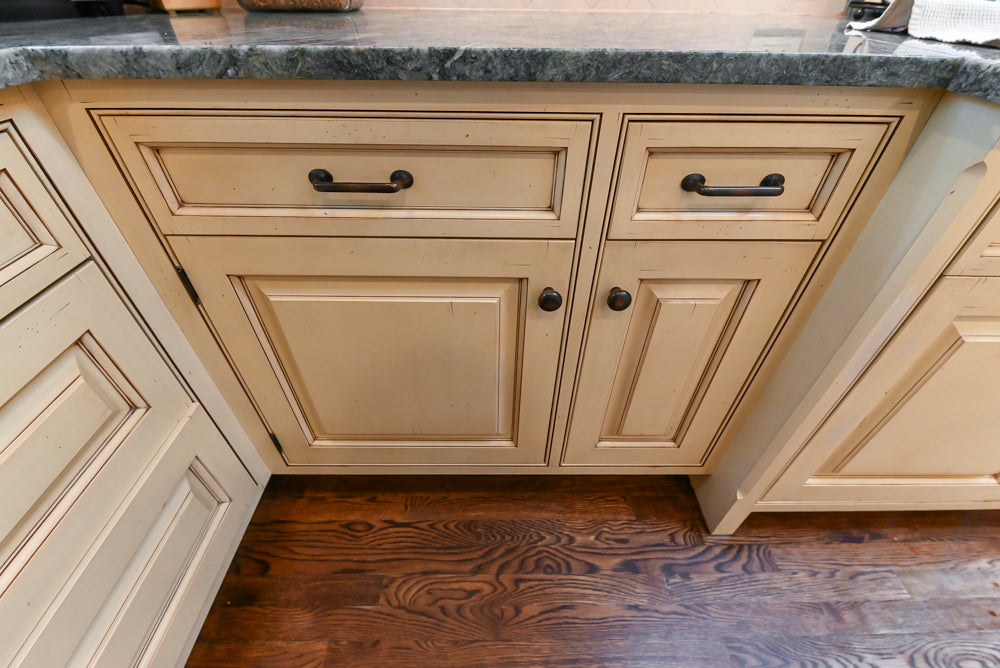 Woodcraft Traditional Light Yellow Kitchen with Island & 48" Wolf Range