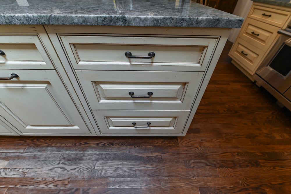 Woodcraft Traditional Light Yellow Kitchen with Island & 48" Wolf Range