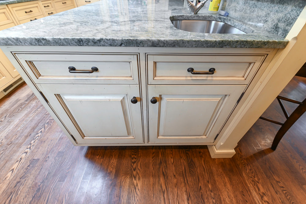 Woodcraft Traditional Light Yellow Kitchen with Island & 48" Wolf Range