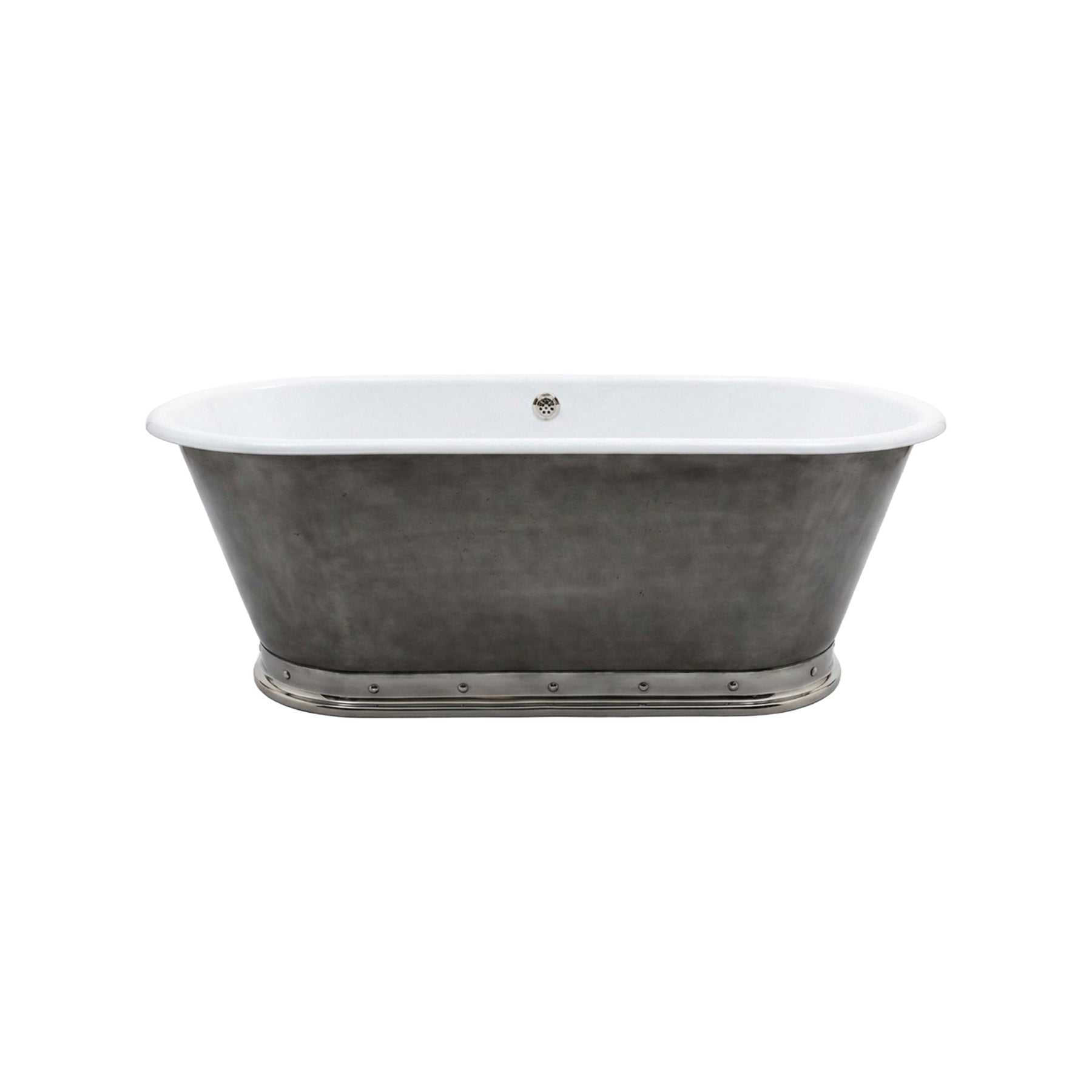 Polished Stainless Steel & Metal 68" Freestanding Soaking Tub
