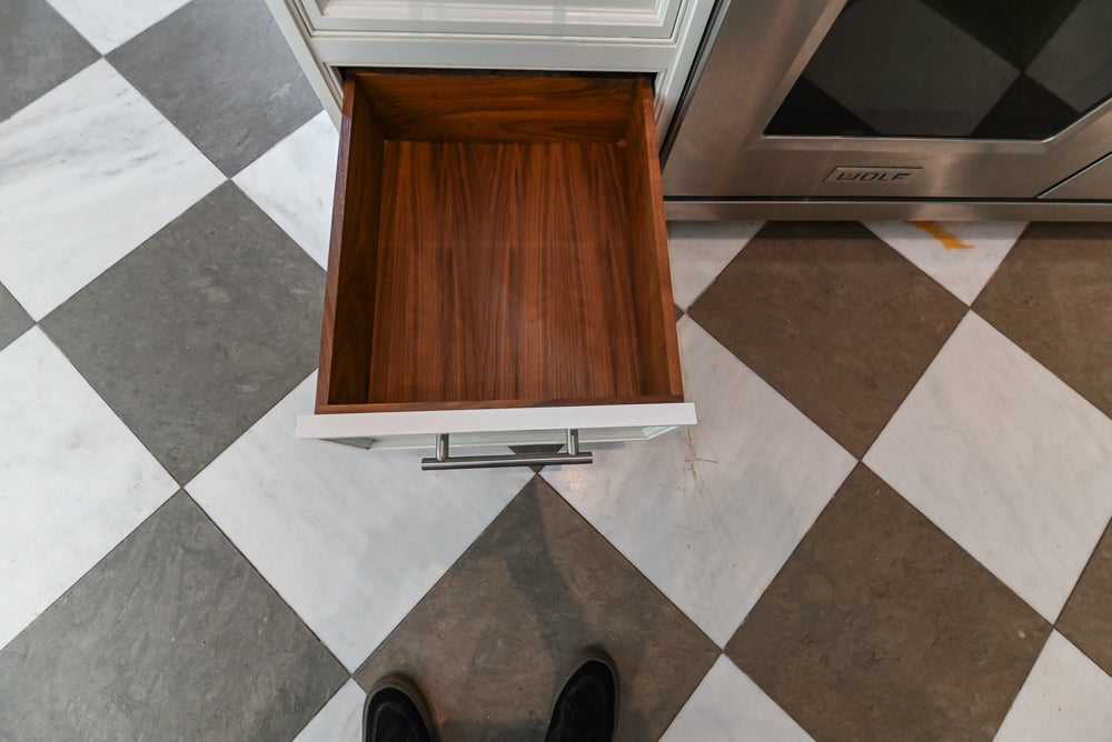 "The Dove" Transitional White Kitchen with Wolf 60" Range & Sub-Zero