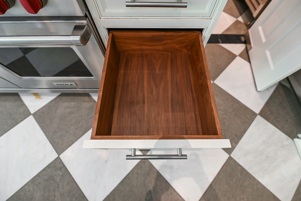 "The Dove" Transitional White Kitchen with Wolf 60" Range & Sub-Zero