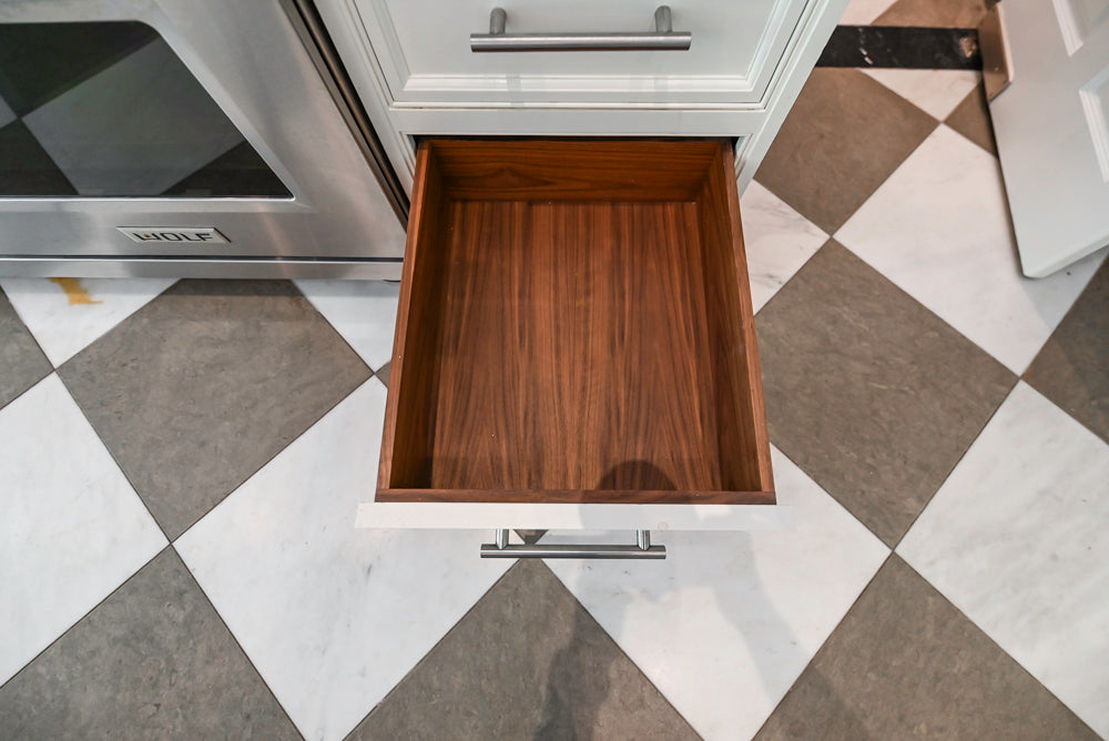 "The Dove" Transitional White Kitchen with Wolf 60" Range & Sub-Zero
