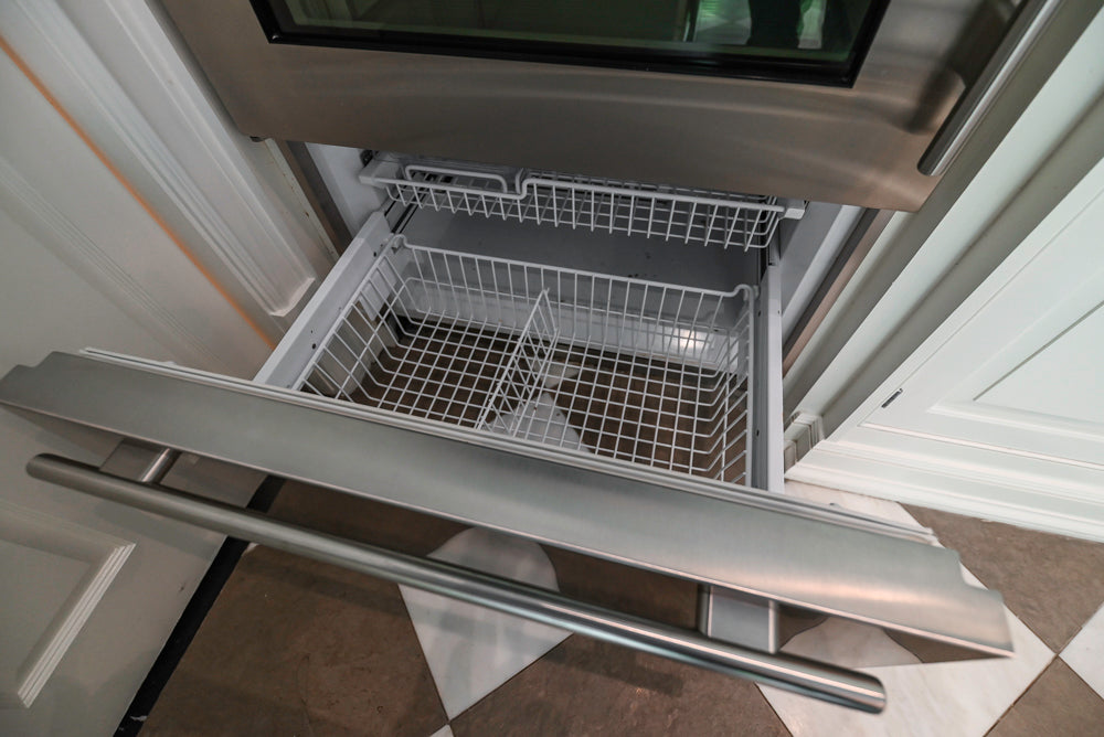"The Dove" Transitional White Kitchen with Wolf 60" Range & Sub-Zero