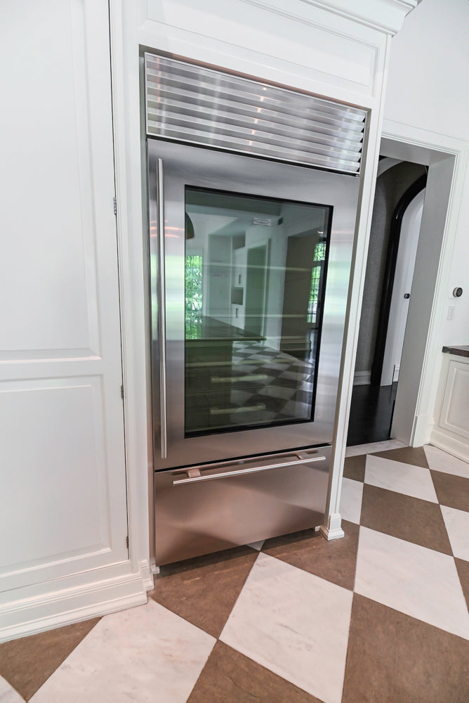 "The Dove" Transitional White Kitchen with Wolf 60" Range & Sub-Zero