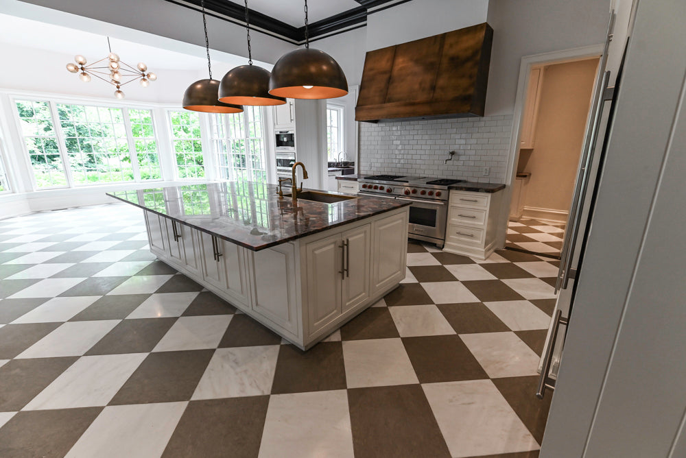 Sub Zero built in refrigerator integrated into The Dove soft white custom kitchen millwork