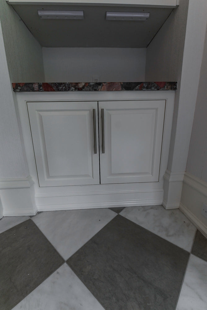 "The Dove" Transitional White Kitchen with Wolf 60" Range & Sub-Zero