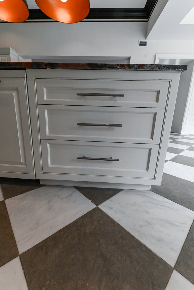 "The Dove" Transitional White Kitchen with Wolf 60" Range & Sub-Zero