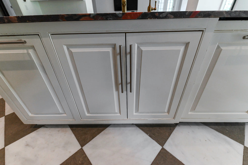 "The Dove" Transitional White Kitchen with Wolf 60" Range & Sub-Zero