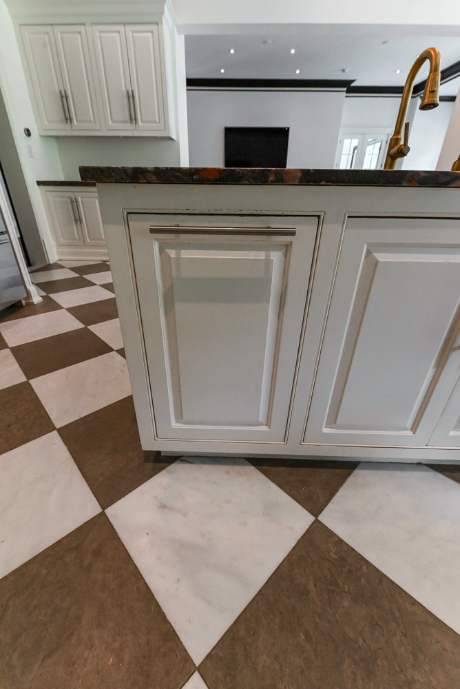 "The Dove" Transitional White Kitchen with Wolf 60" Range & Sub-Zero