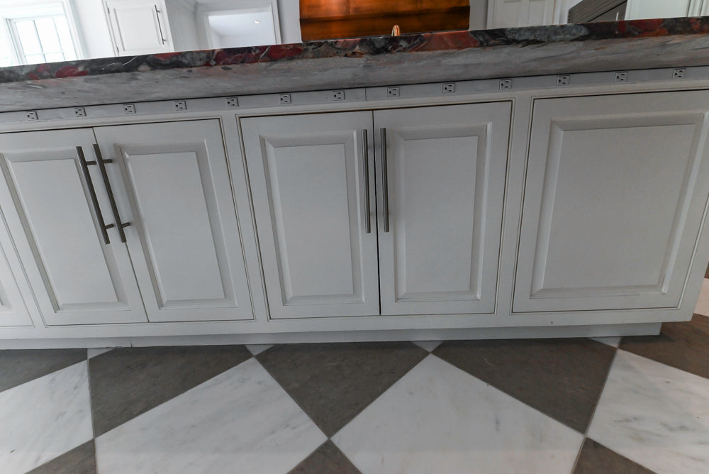 "The Dove" Transitional White Kitchen with Wolf 60" Range & Sub-Zero