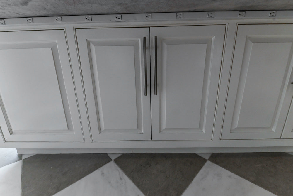 "The Dove" Transitional White Kitchen with Wolf 60" Range & Sub-Zero