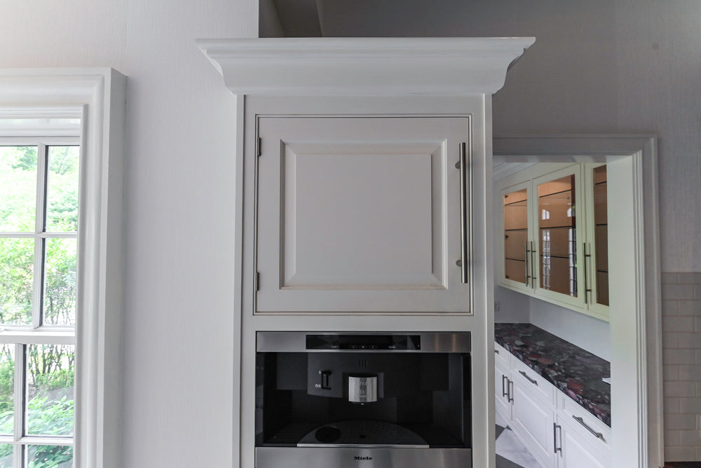 "The Dove" Transitional White Kitchen with Wolf 60" Range & Sub-Zero