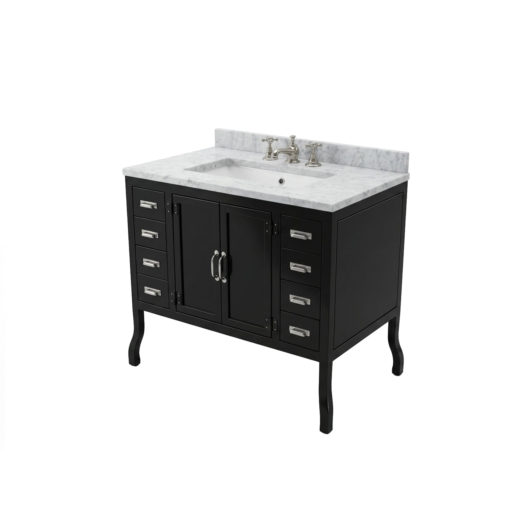Vintage Industrial 36" Black Gloss Freestanding Single Vanity