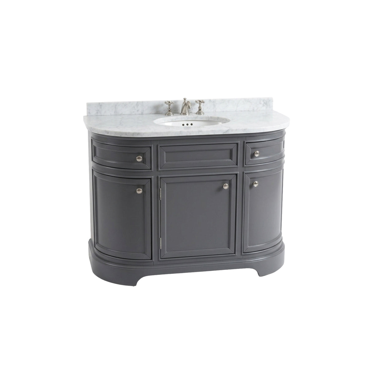 Curved Bowfront 48" Charcoal Grey Freestanding Single Vanity