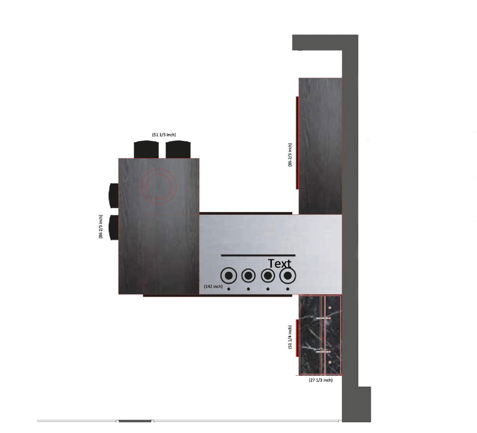 Cesar Modern Dark Wood Tone Kitchen with Black Wood Veneer Countertops and Custom Marble Sink