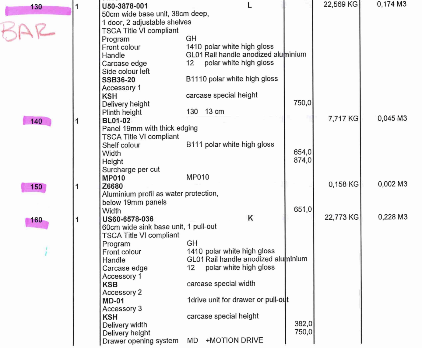 Poggenpohl Modern Diamond Grey Matte Pantry & Polar White High Gloss Wet Bar