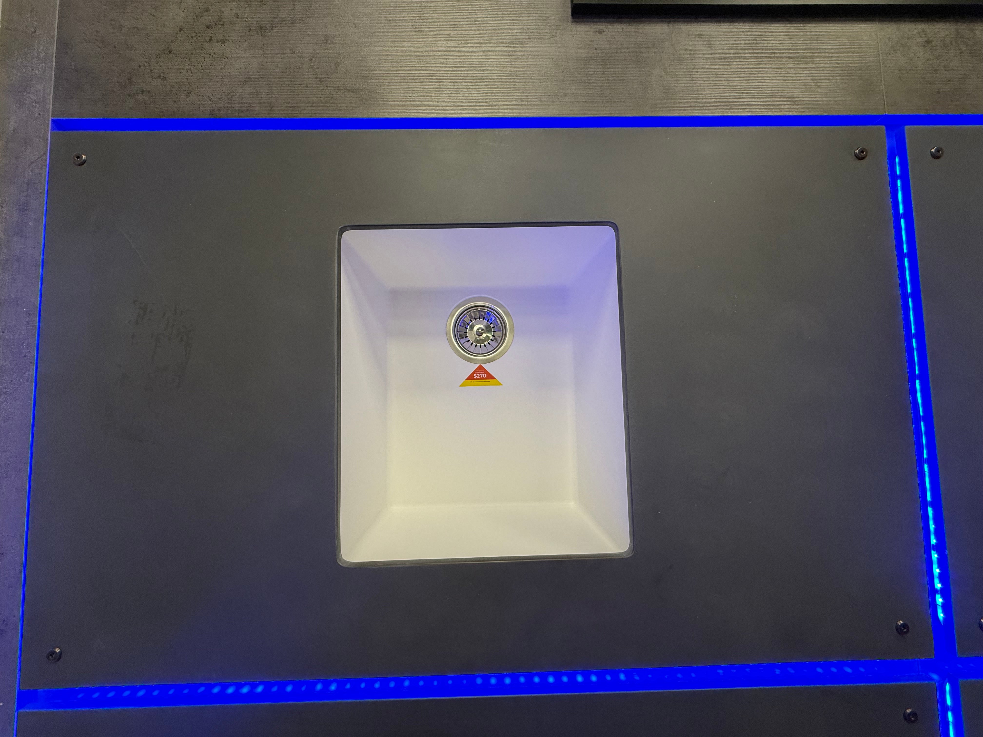 Composite 16" White Single Bowl Kitchen Sink