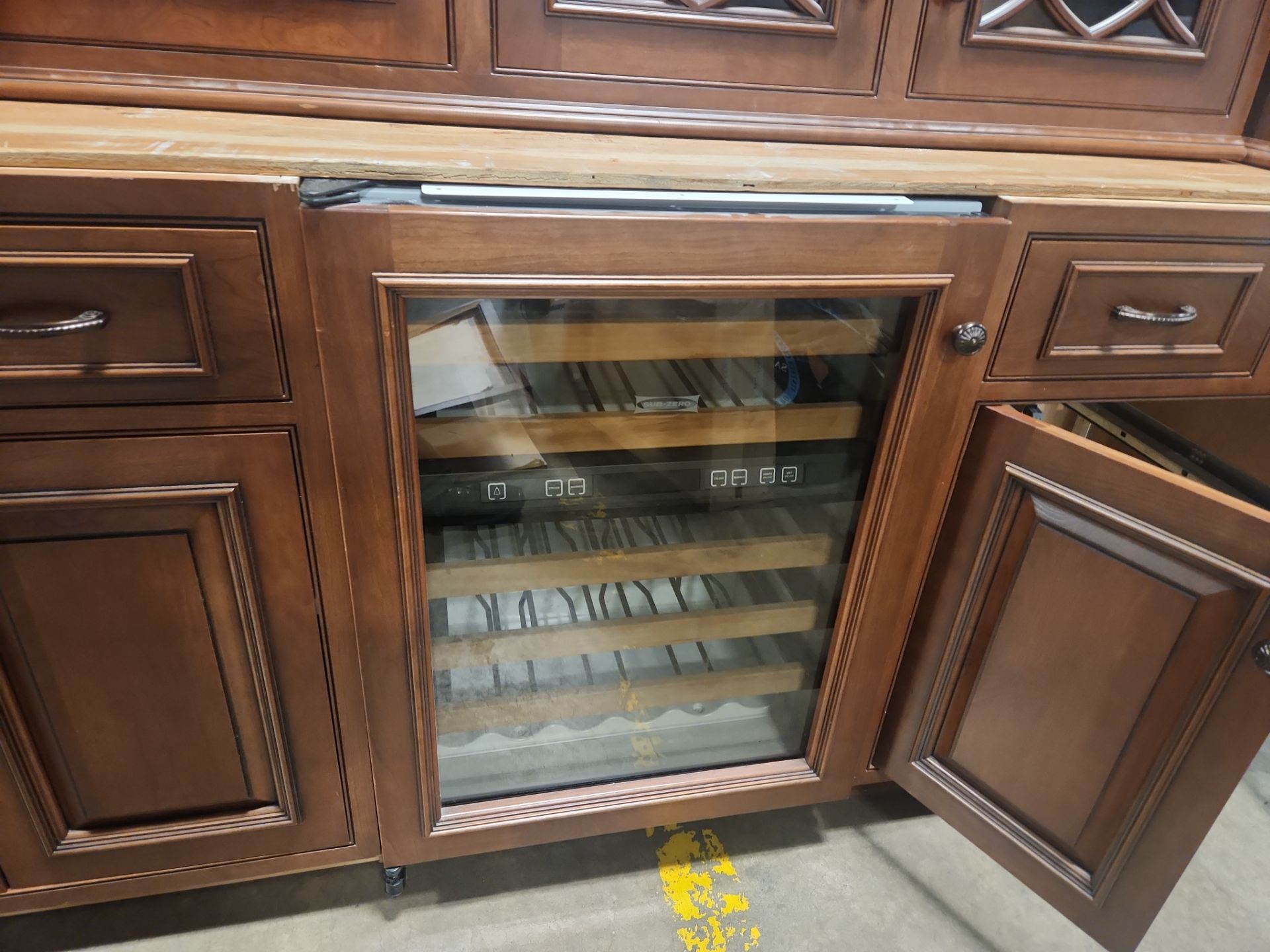 ÒThe ReserveÓ Custom Traditional Wood Butler's Pantry with Sub-Zero Wine Cooler