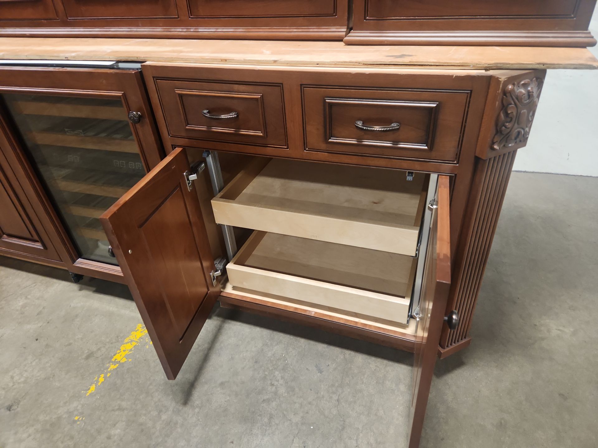 ÒThe ReserveÓ Custom Traditional Wood Butler's Pantry with Sub-Zero Wine Cooler