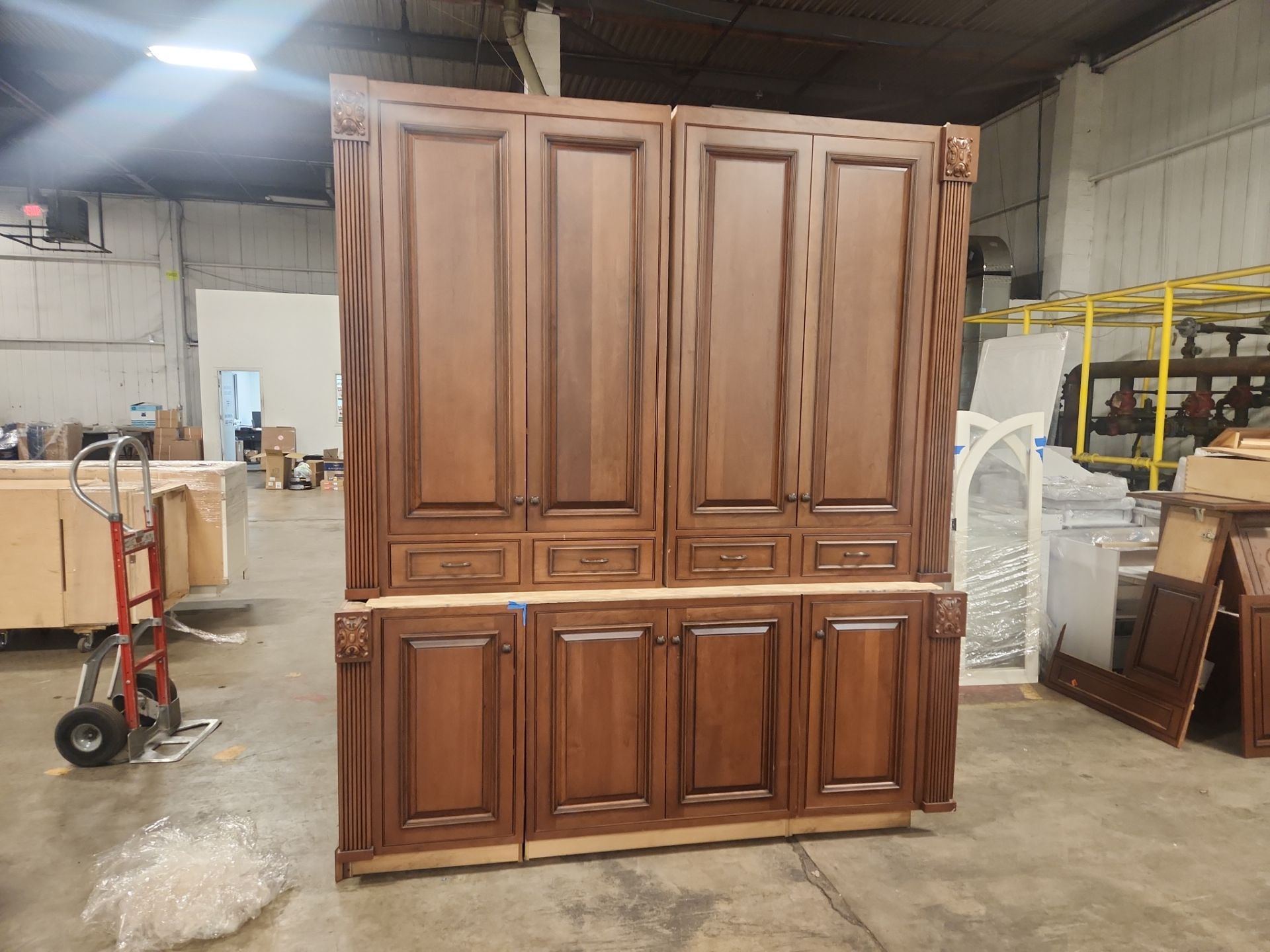 ÒThe ReserveÓ Custom Traditional Wood Butler's Pantry with Sub-Zero Wine Cooler