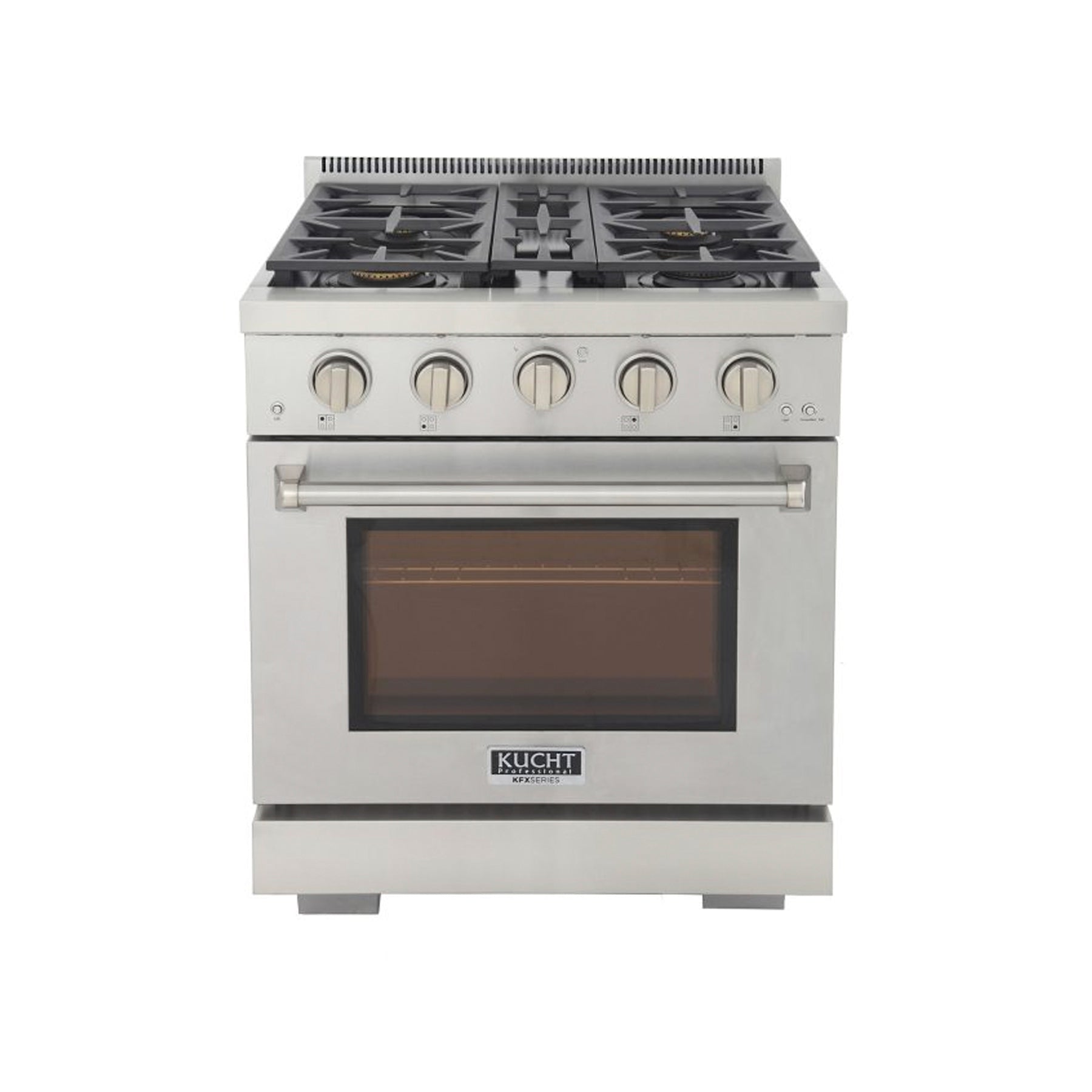 Kucht Professional KFX300 30" Stainless Steel Gas Range with Black Knobs