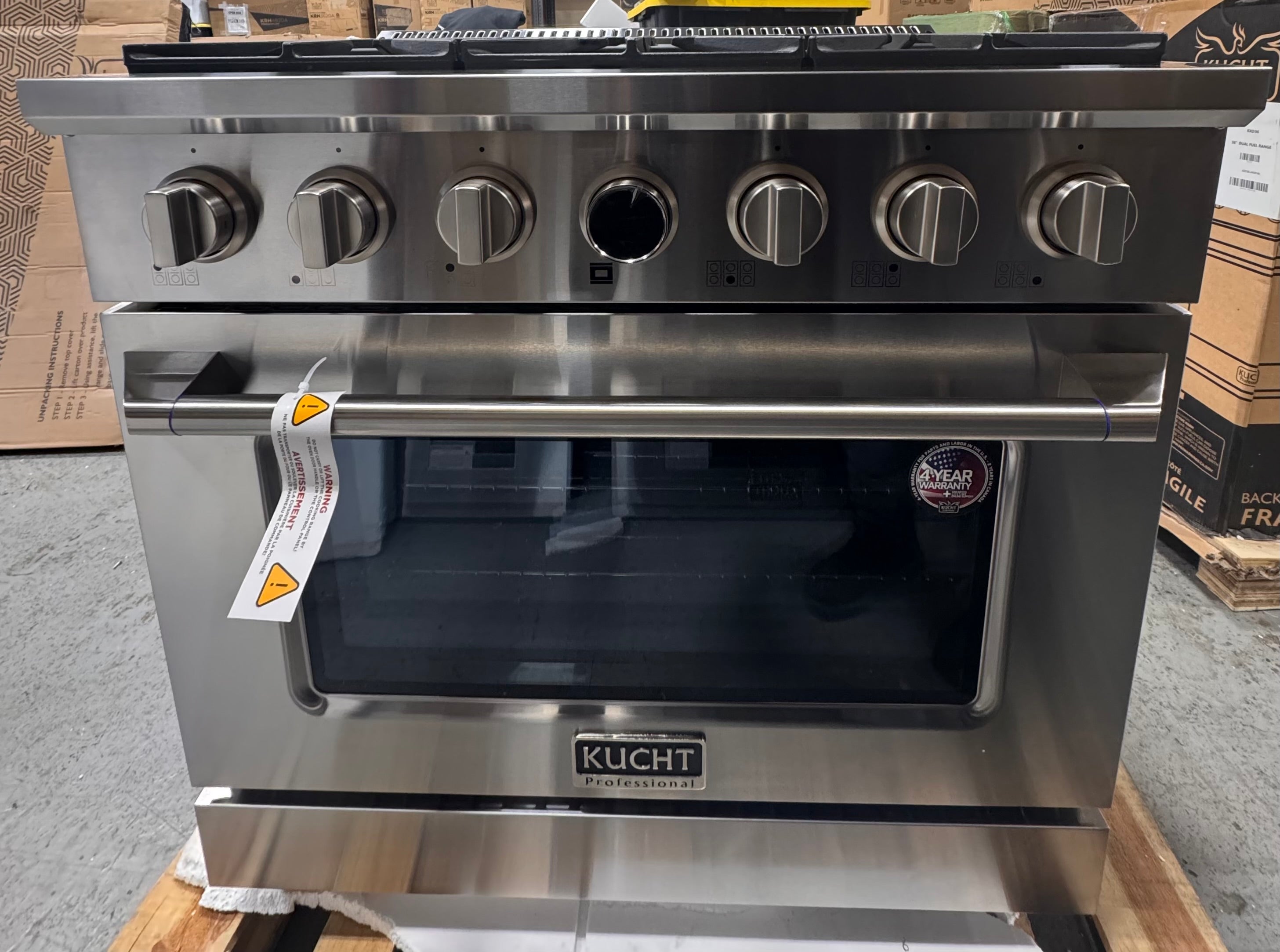 Kucht Professional KXP36-SS 36" Stainless Steel Dual Fuel Range