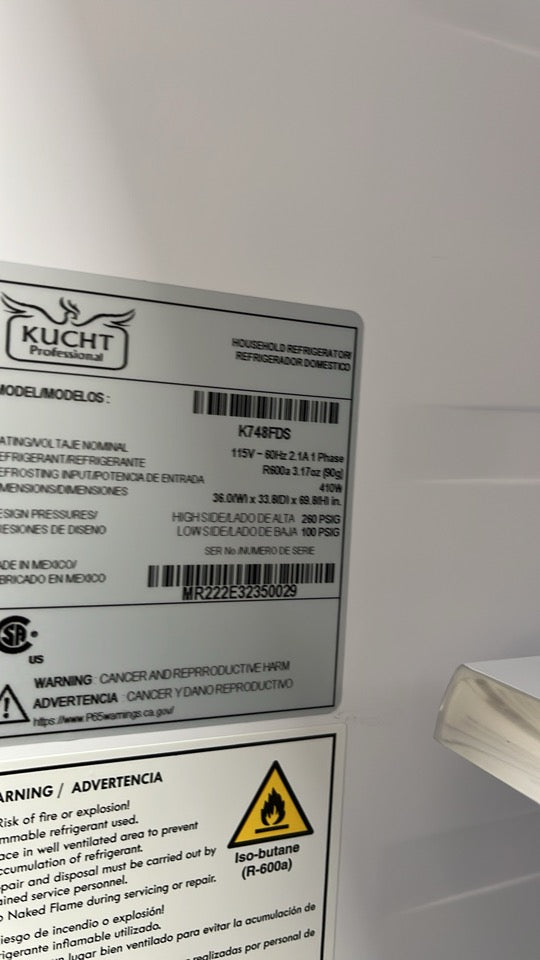 Kucht Professional K748FDS 36" Stainless Steel French Door Refrigerator