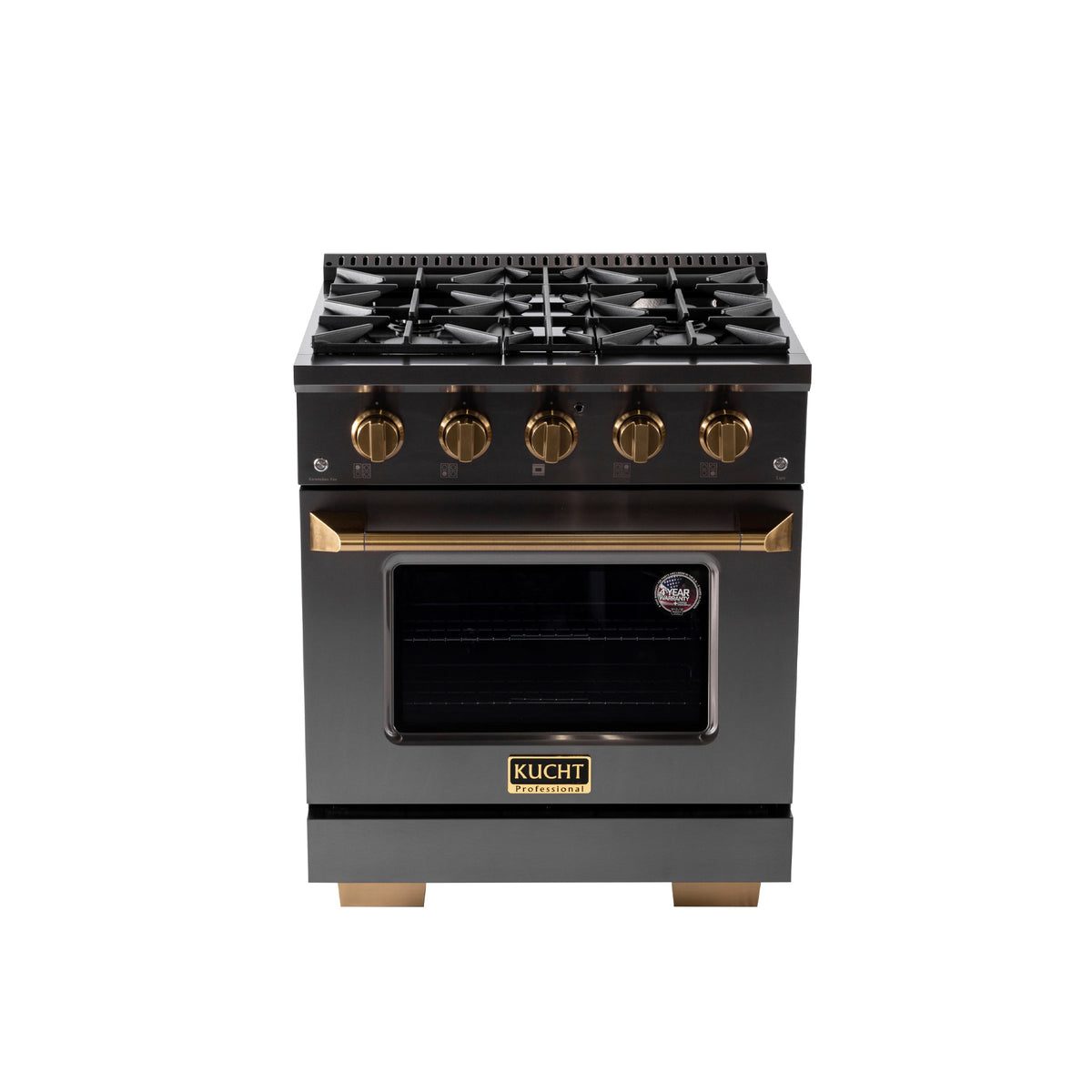Kucht Professional KEG303 30" Black Stainless Steel Gas Range