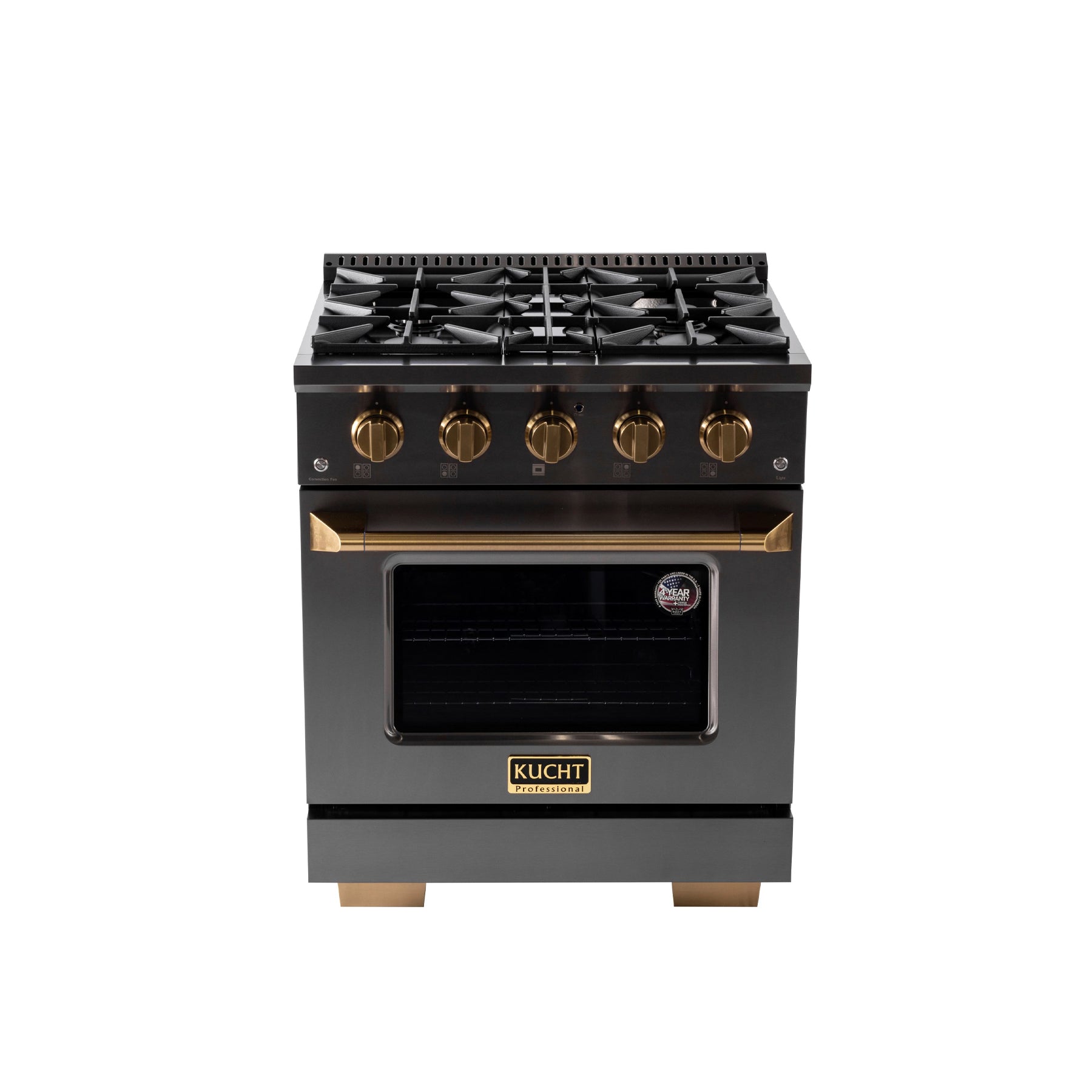 Kucht Professional KEG303 30" Black Stainless Steel Gas Range