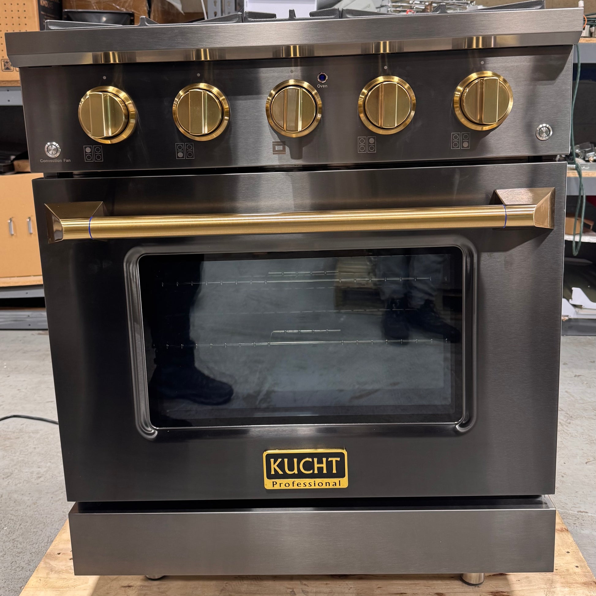 Kucht Professional KEG303 30" Black Stainless Steel Gas Range