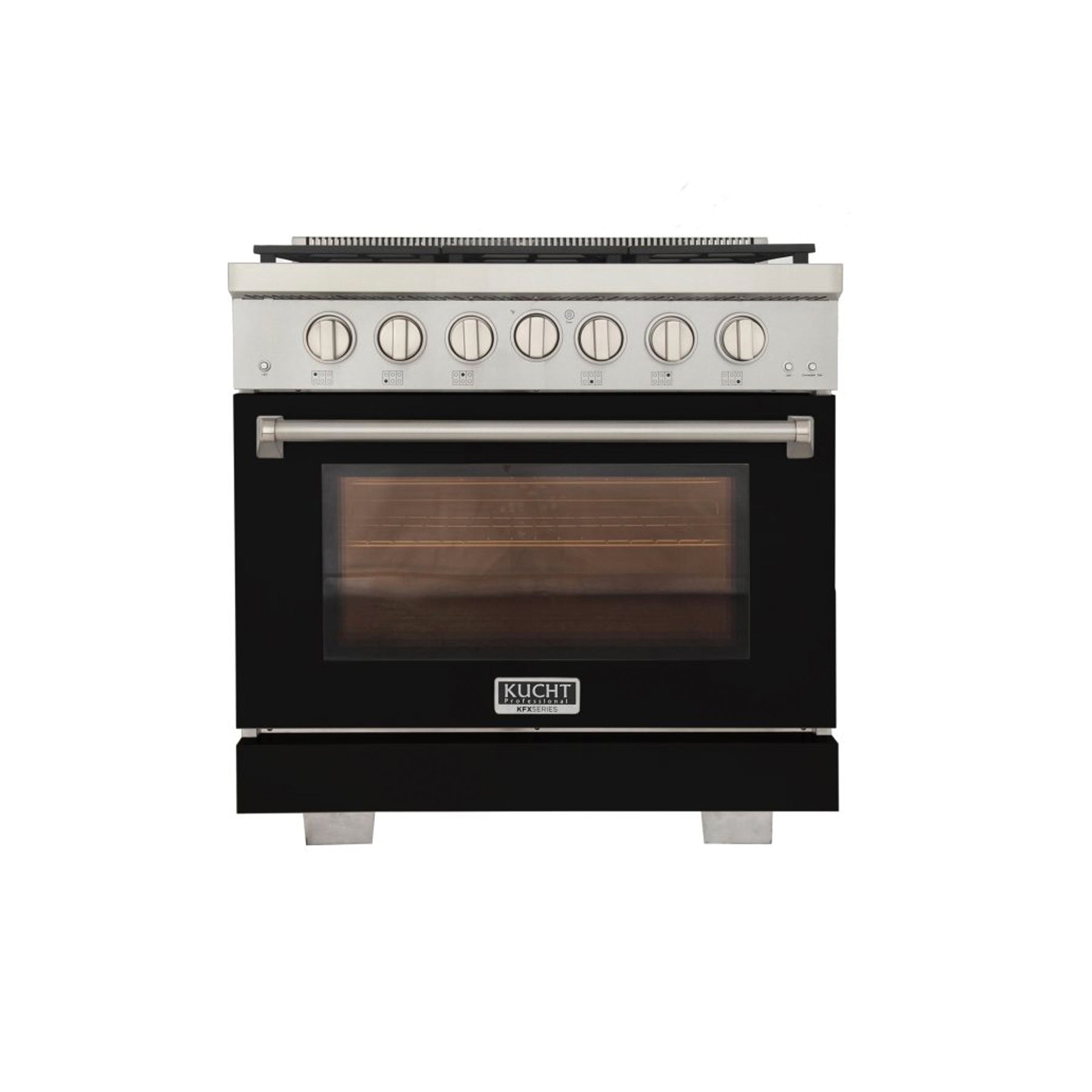 Kucht Professional KFX360 36″ Stainless Steel Gas Range with Black Door