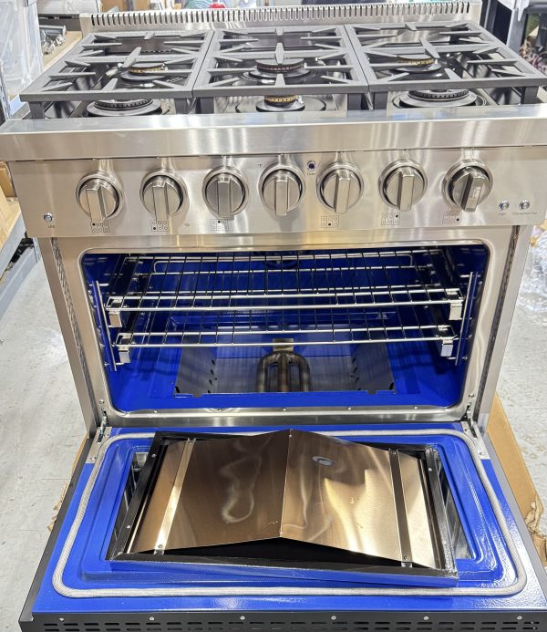 Kucht Professional KFX360 36″ Stainless Steel Gas Range with Black Door