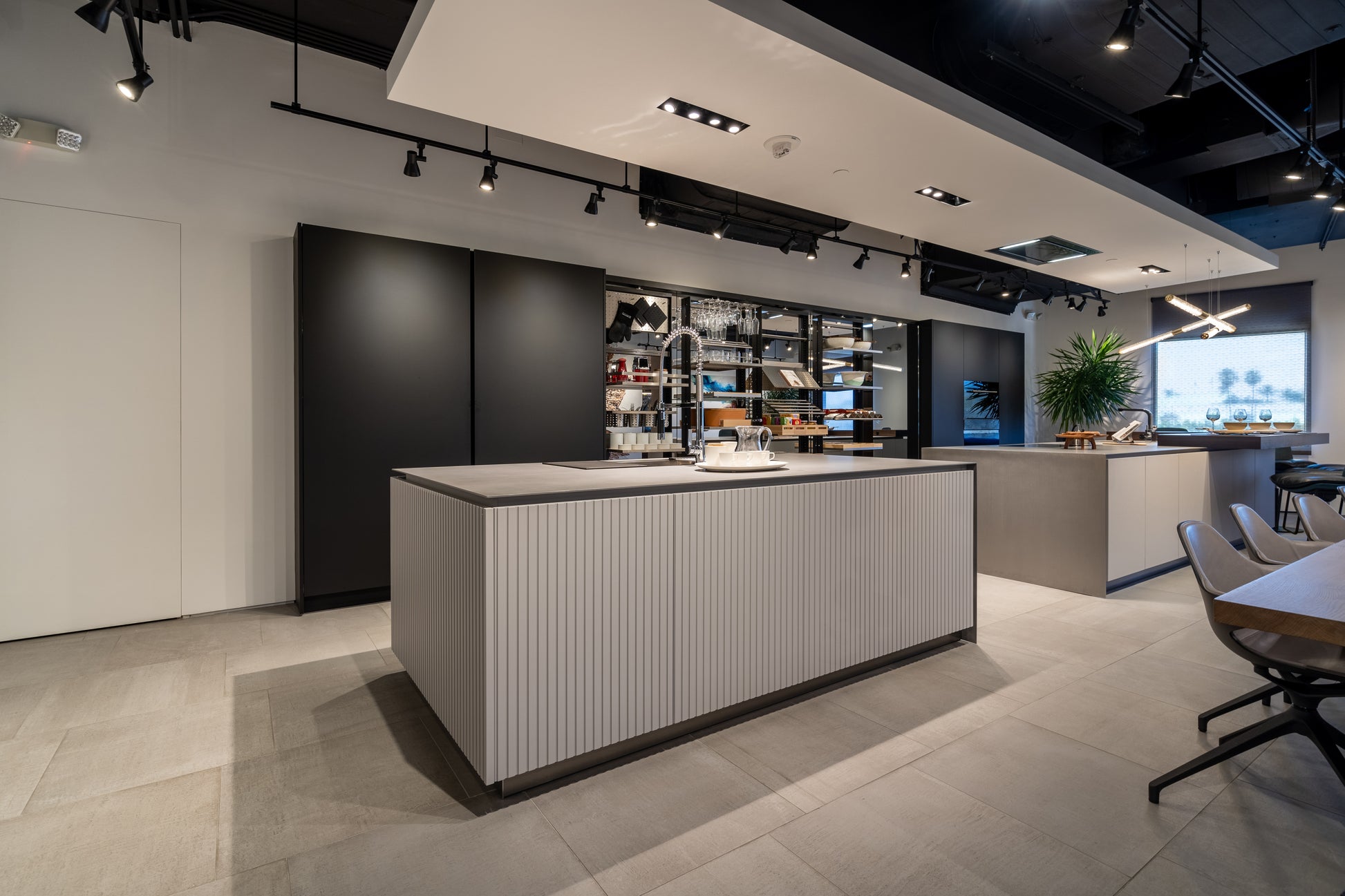 Eggersmann Black & Grey Work's Glass Modern Kitchen with Sub-Zero & Wolf Appliances