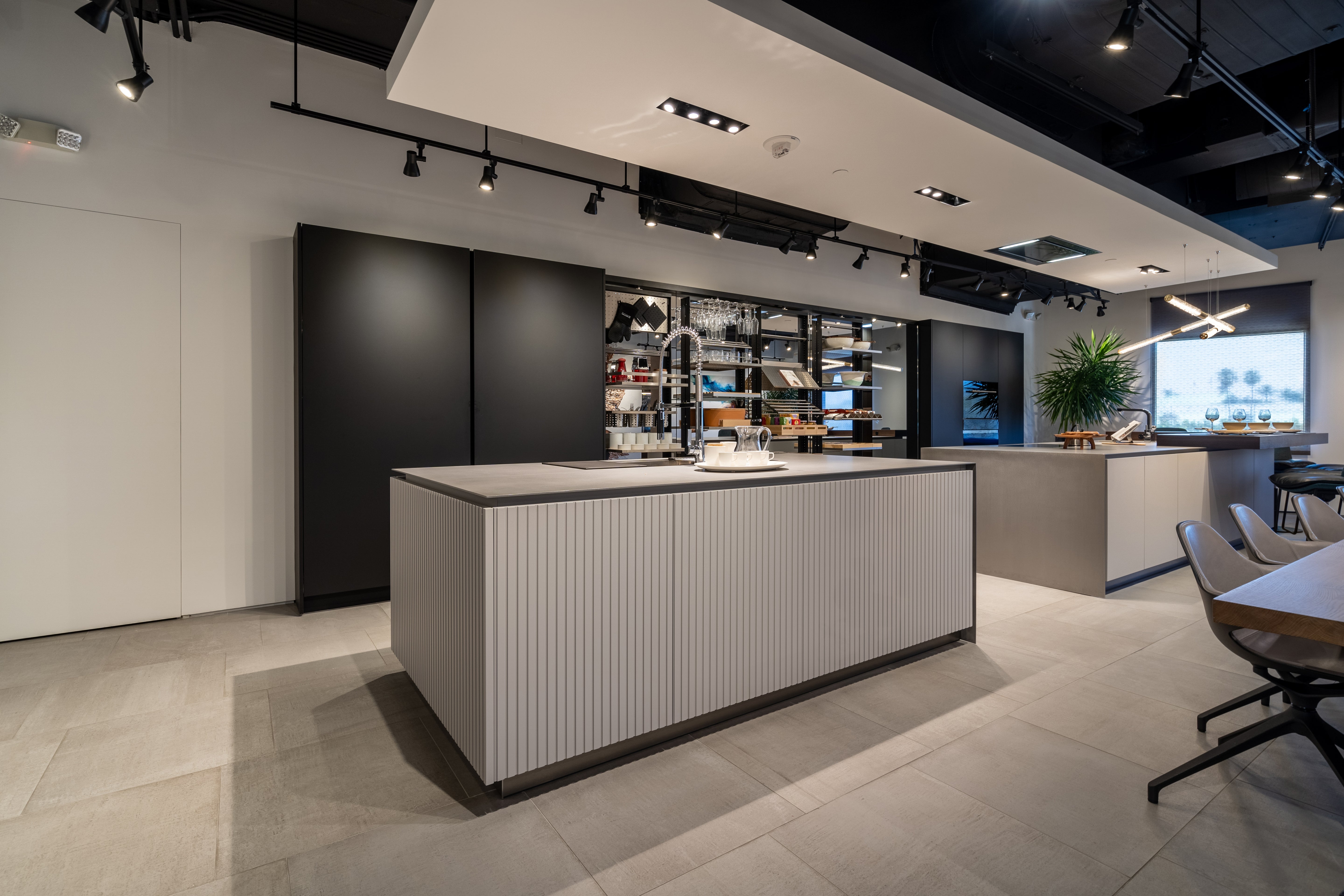 Eggersmann Black & Grey Work's Glass Modern Kitchen with Sub-Zero & Wolf Appliances