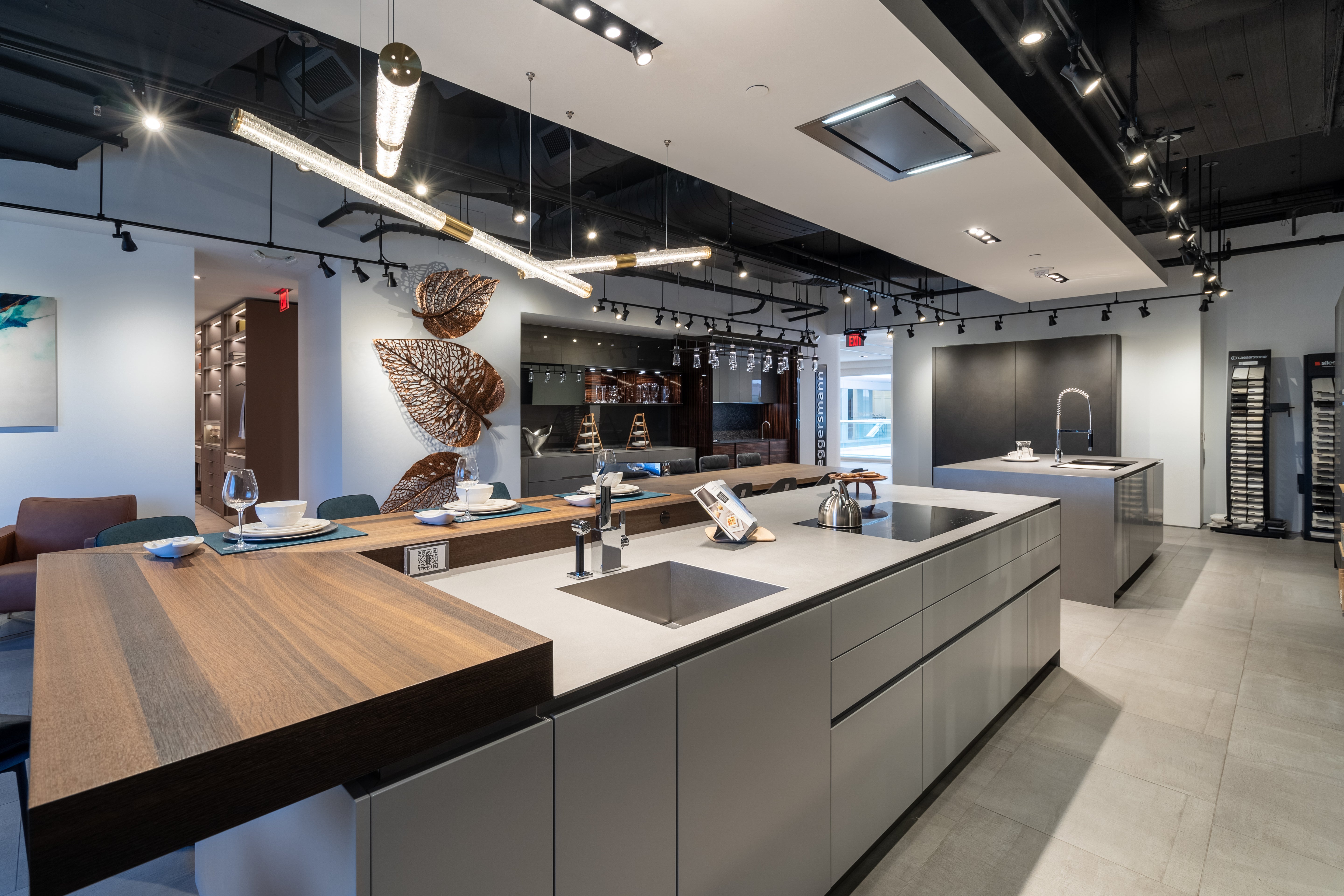 Eggersmann Black & Grey Work's Glass Modern Kitchen with Sub-Zero & Wolf Appliances