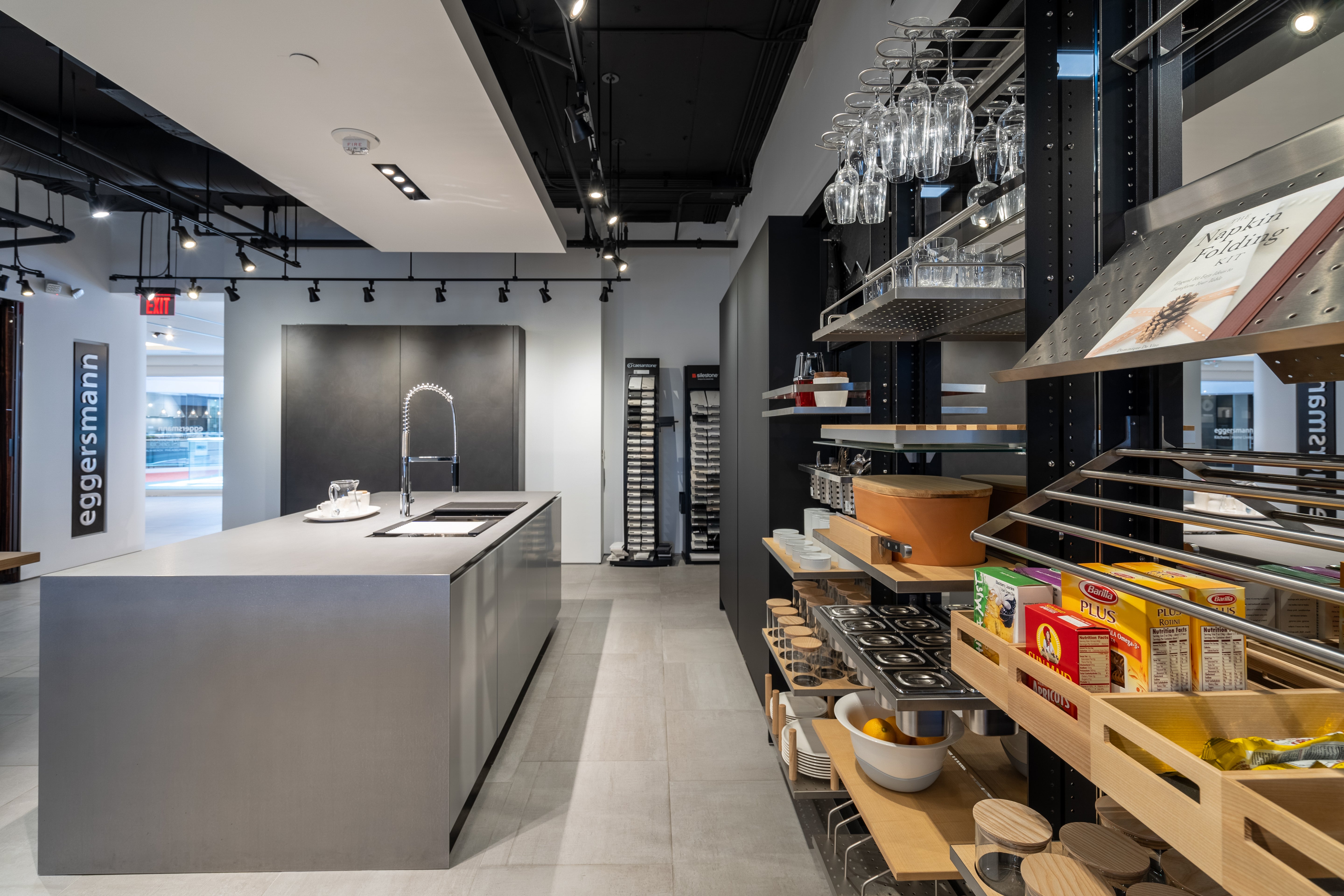 Eggersmann Black & Grey Work's Glass Modern Kitchen with Sub-Zero & Wolf Appliances
