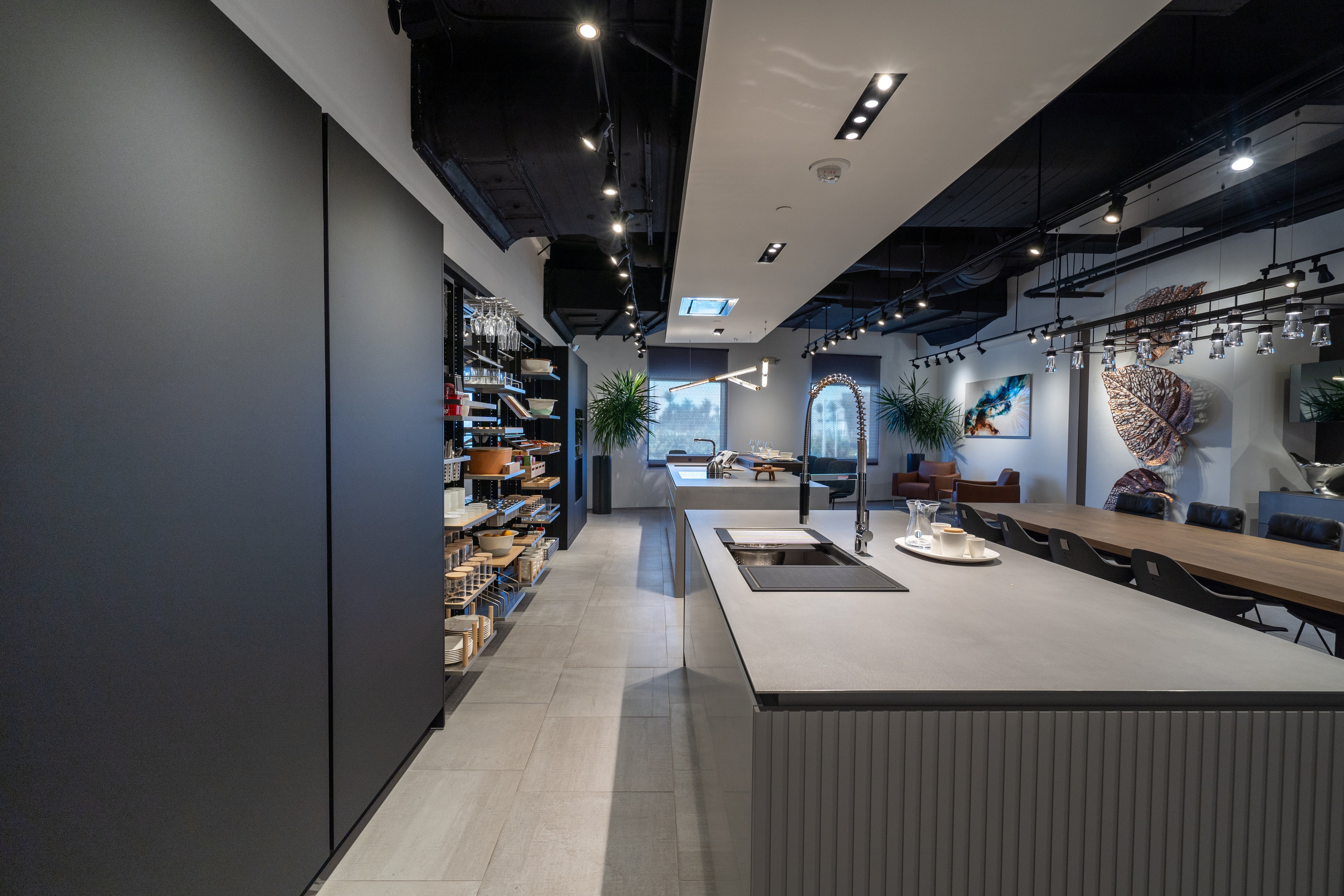 eggersmann Black & Grey Work's Glass Modern Kitchen with Sub-Zero & Wolf Appliances