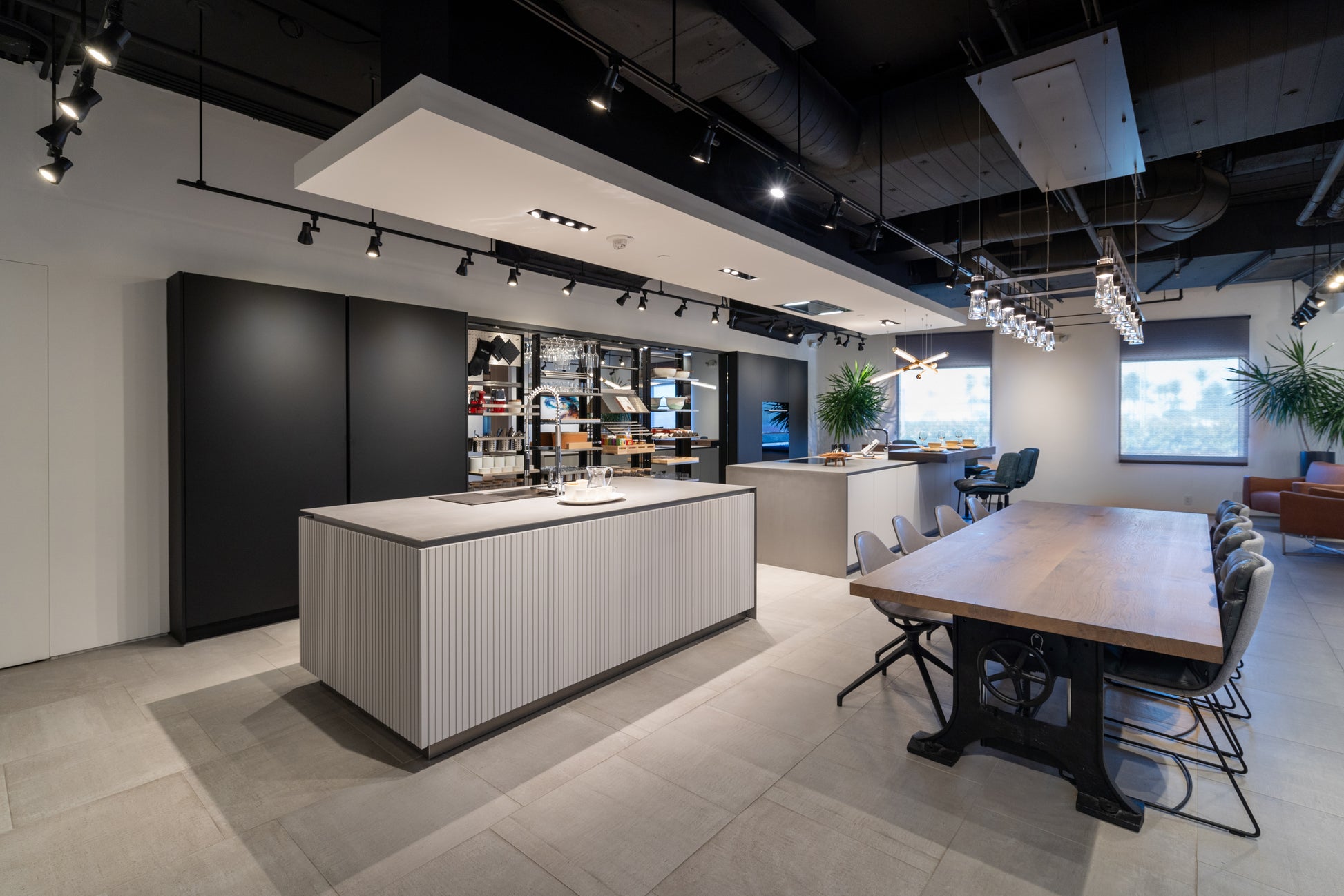 Eggersmann Black & Grey Work's Glass Modern Kitchen with Sub-Zero & Wolf Appliances