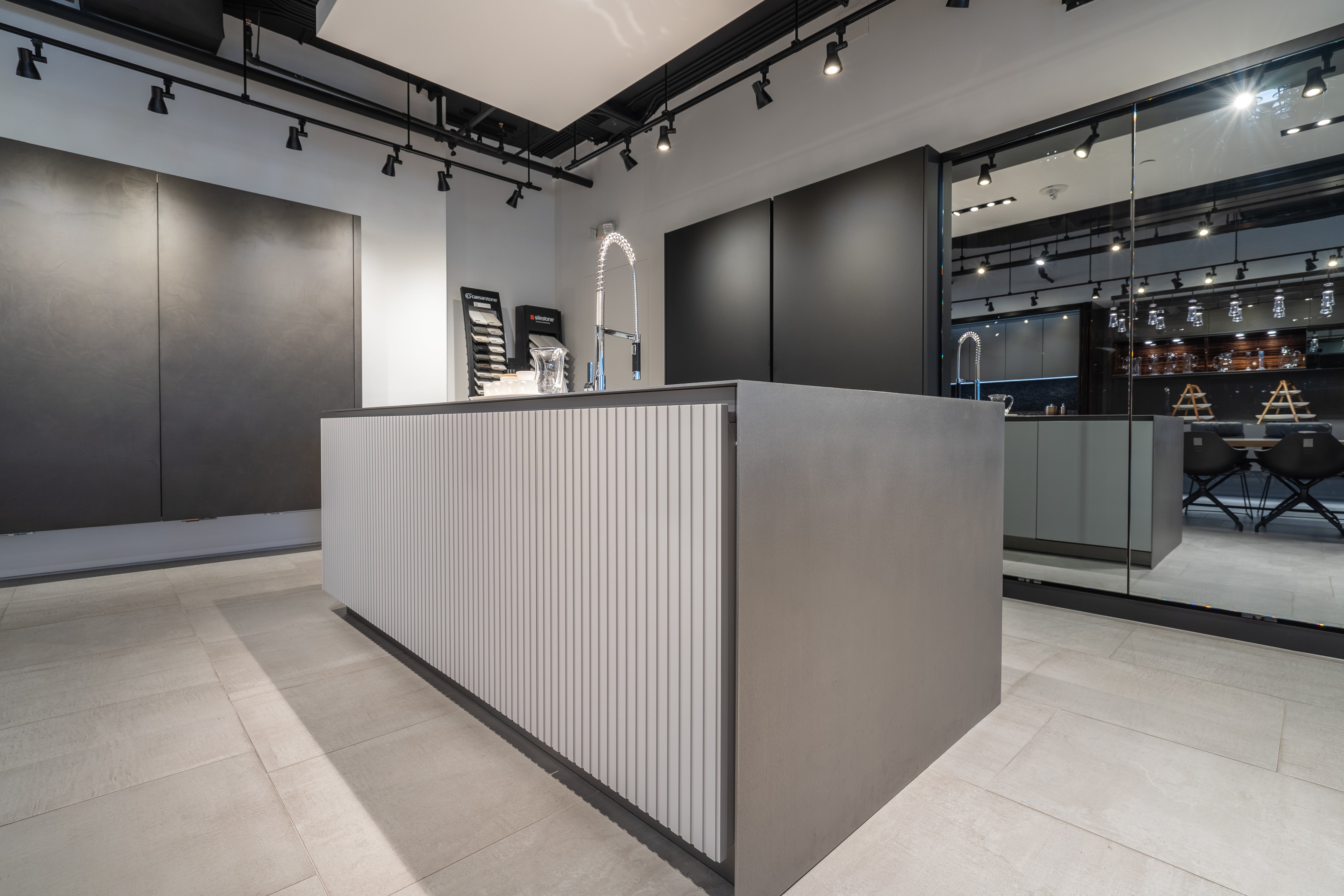 eggersmann Black & Grey Work's Glass Modern Kitchen with Sub-Zero & Wolf Appliances
